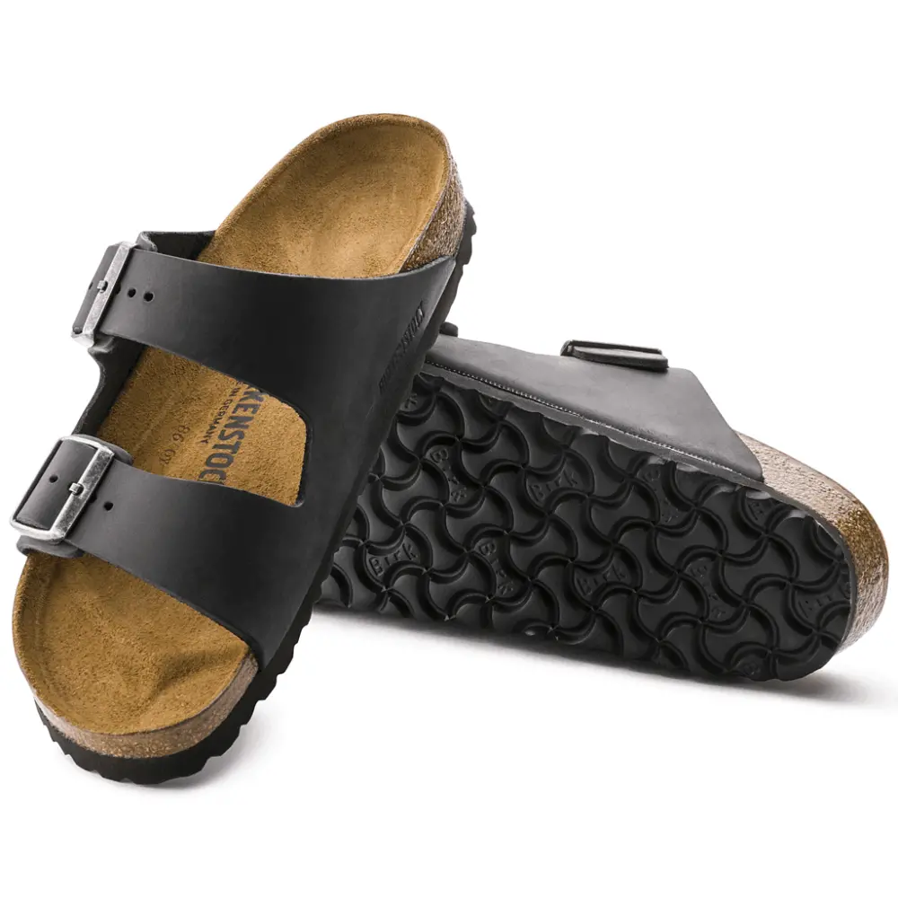 Dép Birkenstock Arizona Oiled Leather 'Black' 552113 - Ảnh 8