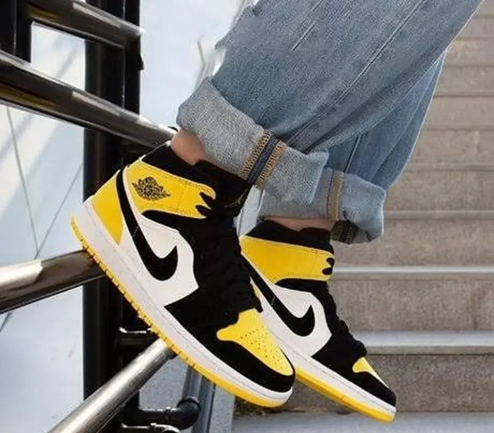 Giày Nike Air Jordan 1 Mid Yellow Toe 852542-071 - Ảnh 5