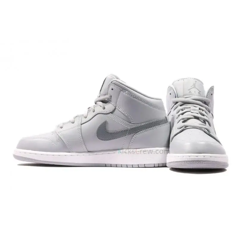 Alternative view of Giày Nike Air Jordan 1 Mid BG 'Wolf Grey' 554725-033