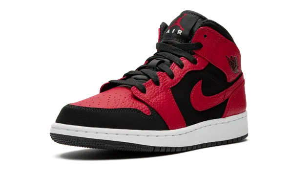 Giày Nike Air Jordan 1 Mid GS 'Black Gym Red' 554725-054 - Ảnh 3