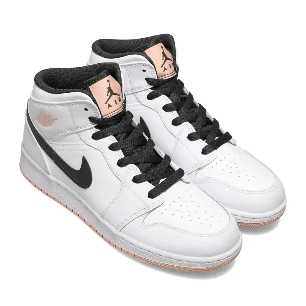 Alternative view of Giày Nike Air Jordan 1 Mid GS 'White Arctic Orange' 554725-180