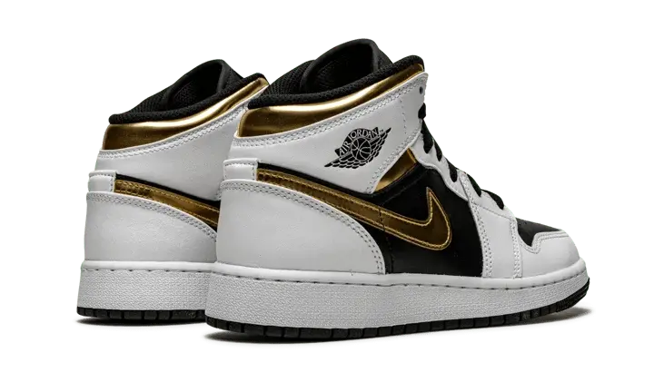 Giày Nike Air Jordan 1 Mid GS 'White Gold' 554725-190 - Ảnh 3