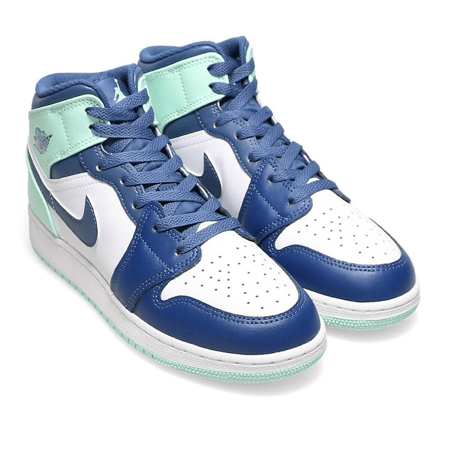 Giày Nike Jordan 1 Mid Mystic Navy Mint Foam GS 554725-413 - Ảnh 6