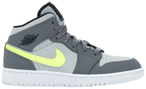 Giày Nike Air Jordan 1 Mid GS 'Gun Smoke Volt' 554725-072