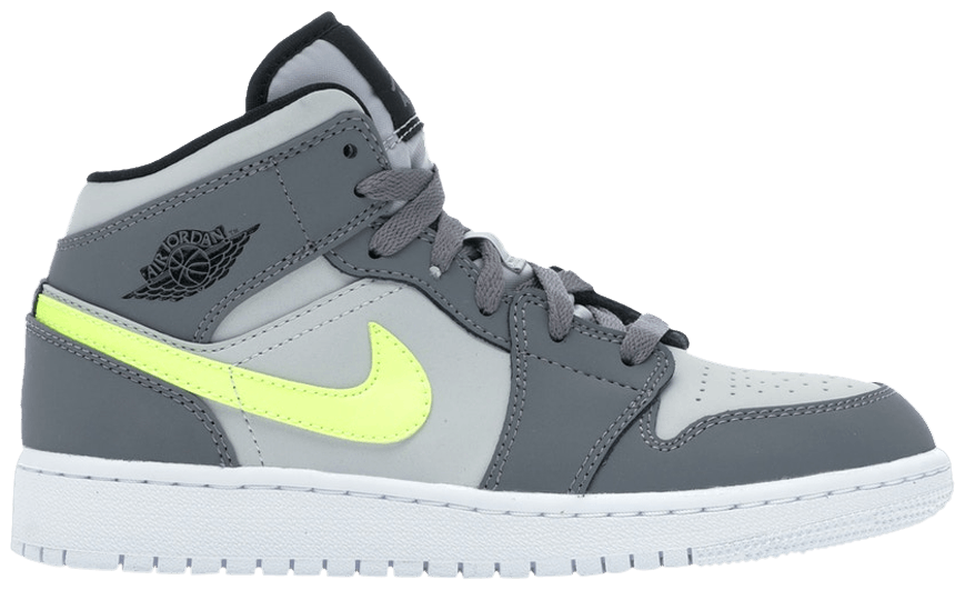 Giày Nike Air Jordan 1 Mid GS 'Gun Smoke Volt' 554725-072