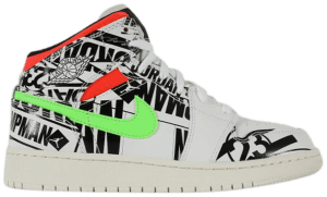 Giày Nike Air Jordan 1 Mid GS 'All Over Logos' 554725-143