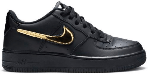 Giày Nike Air Force 1 Black Metallic Gold Removable Swoosh Pack