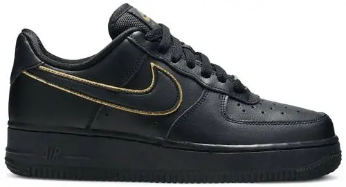 Giày Nike Wmns Air Force 1 Low '07 Essential 'Black Gold Swoosh' AO2132-005