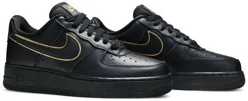 Alternative view of Giày Nike Wmns Air Force 1 Low '07 Essential 'Black Gold Swoosh' AO2132-005