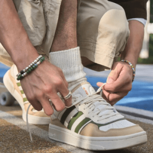 Alternative view of Giày Adidas Courtic 'White Brown Green' ID0567