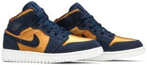 Alternative view of Giày Nike Air Jordan 1 Mid SE GS 'Obsidian Desert Ochre' BQ6931-401