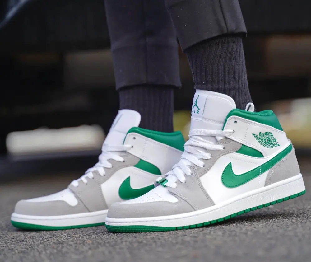 Giày Nike Air Jordan 1 Mid SE 'Grey Pine Green' DC7294-103 - Ảnh 5