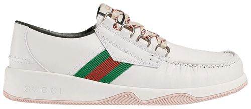 Giày Gucci Leather Web Lace Up Low 'White' 575399-D60D0-9070