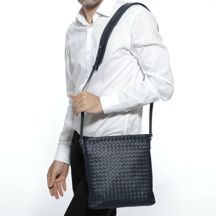 Túi Bottega Veneta Intrecciato Grey Weave Messenger Bag 577534-VBOC6-4013 - Ảnh 3