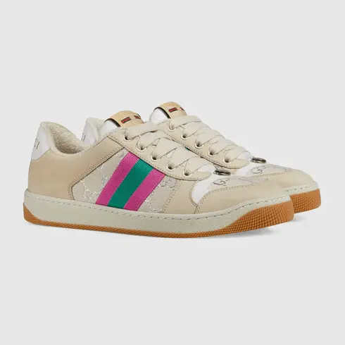 Alternative view of Giày Gucci Wmns Screener 'White GG Lamé' 577684-2C830-9150