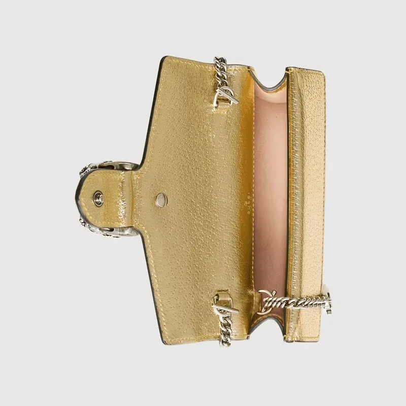 Alternative view of Túi Gucci Dionysus Super Mini Gold Lamé Leather 476432-1TRBN-8089