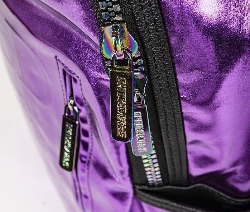 Balo Sprayground Purple Fine Gold Backpack - Ảnh 3