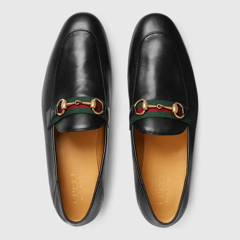 Giày Gucci Men's leather Horsebit loafer with Web 581513-DLCC0-1078 - Ảnh 4