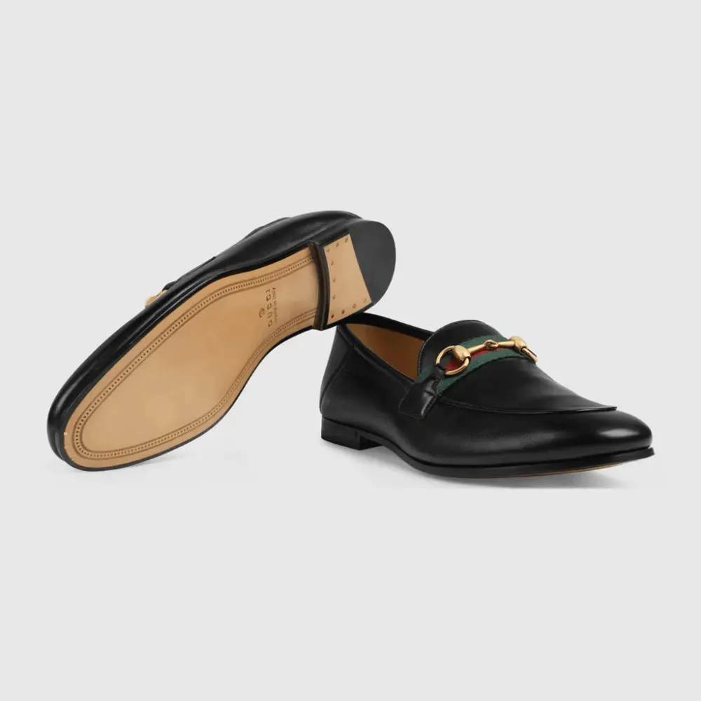 Giày Gucci Men's leather Horsebit loafer with Web 581513-DLCC0-1078 - Ảnh 6