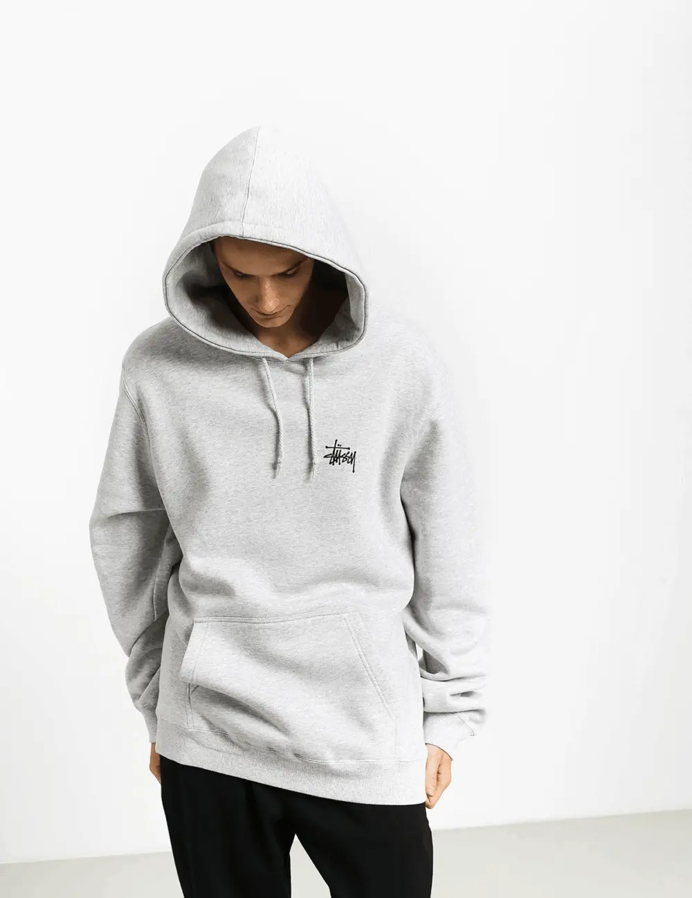 Áo Basic Hoodie Stussy 'Grey' 1924762-ASH - Ảnh 3