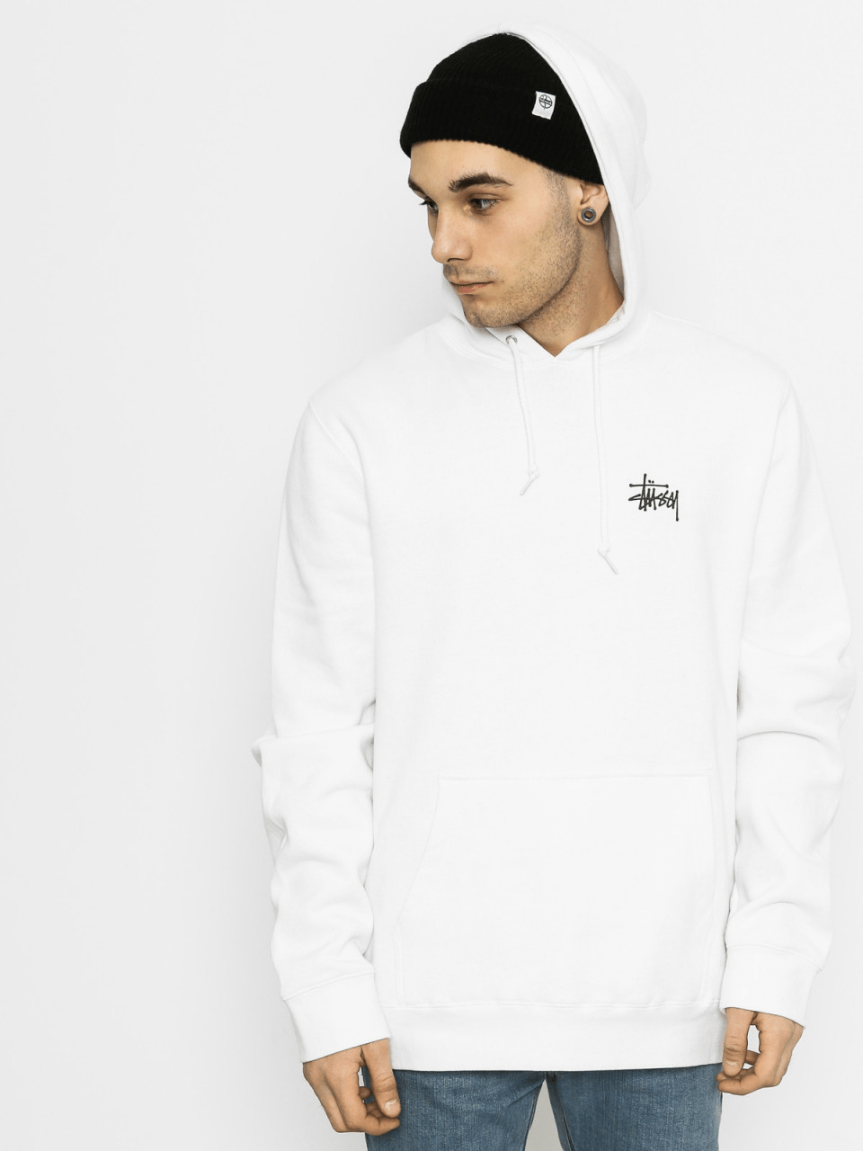 Áo Basic Hoodie Stussy 'White' 1924762-WHIT - Ảnh 3