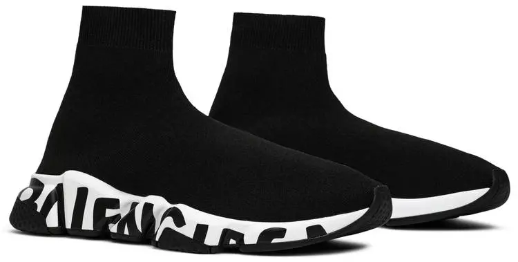 Alternative view of Giày Balenciaga Wmns Speed Trainer 'Black White'  605942 W05GE 1015
