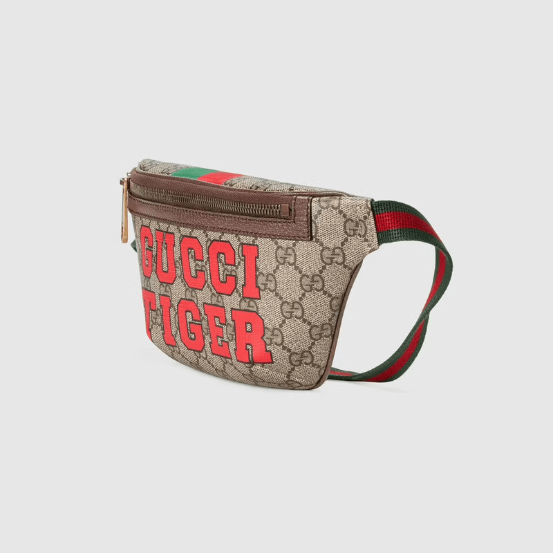 Túi Gucci Tiger GG Belt Bag Beige and Red Leather 675181-US7DC-9395 - Ảnh 4