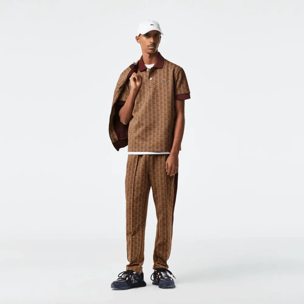 Áo Lacoste Classic Fit Print Contrast Collar 'Brown' DH0073-MKJ - Ảnh 3