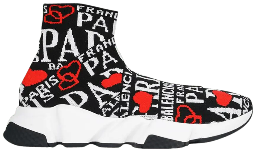 Giày Balenciaga Speed Trainer 'Paris Logo' 593617-W1791-1037