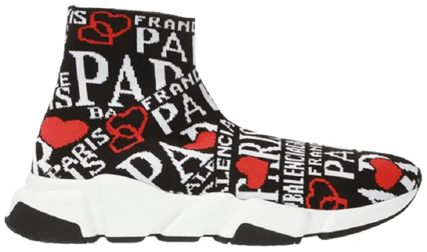 Giày Balenciaga Wmns Speed Trainer 'Black White Red'  593658 W1791 1037