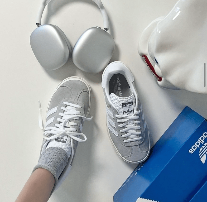 Giày Adidas Gazelle Bold 'Grey White' HQ6893 - Ảnh 4