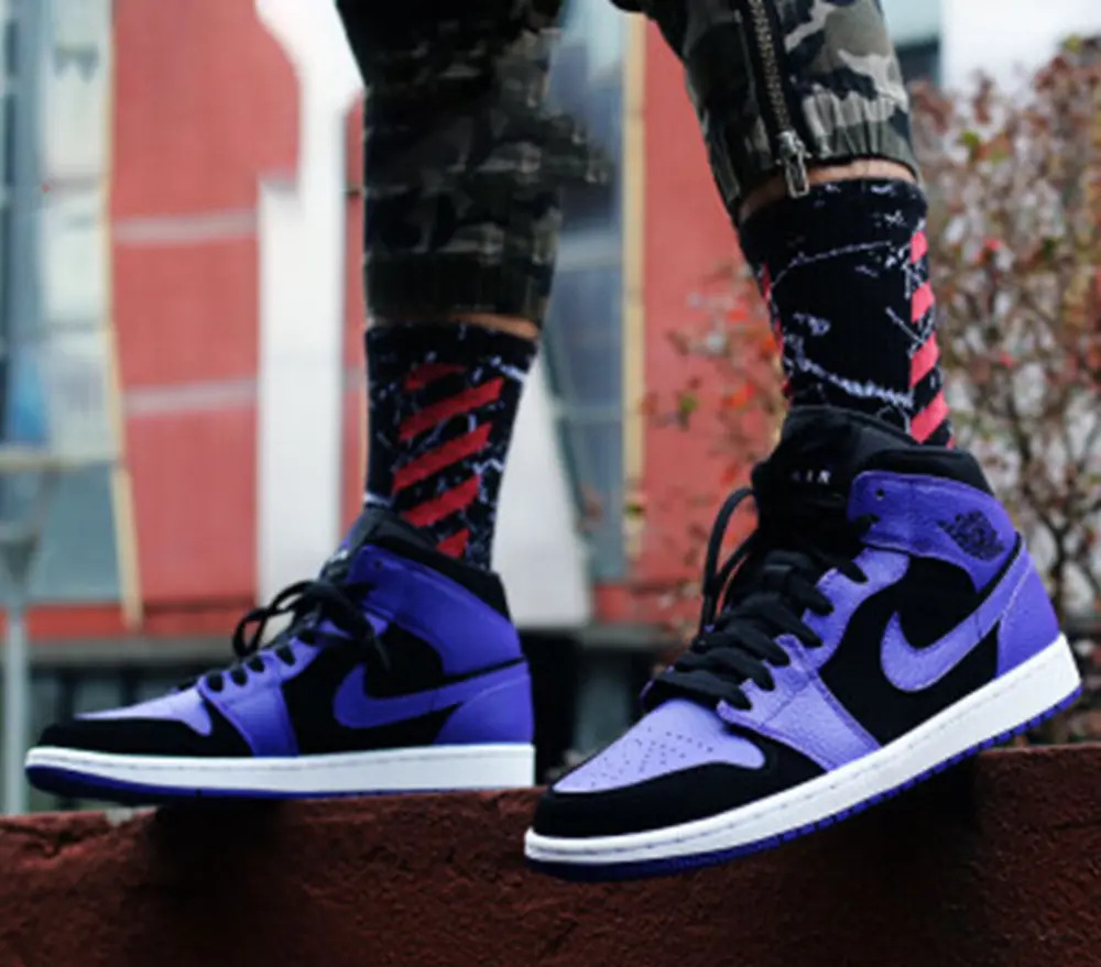 Giày Nike Air Jordan 1 Retro Mid GS 'Dark Concord' 554725-051 - Ảnh 4