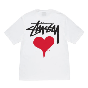 Alternative view of Áo Stusy Stock Heart  T-shirt 'White'