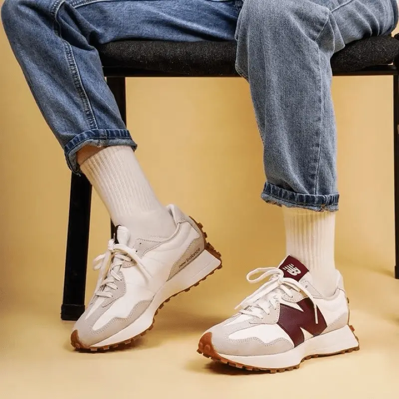 Giày New Balance Wmns 327 'White Dark Red' WS327KA - Ảnh 3