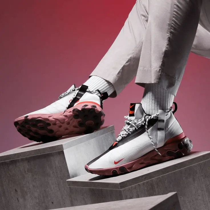 Giày Nike React Runner Mid White Light Crimson AT3143-100 - Ảnh 5