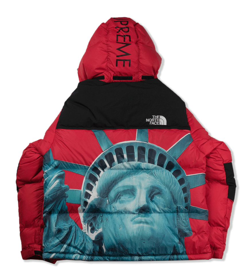 Áo Supreme TNF Liberty Statue Nuptse Jacket 'Red' - Ảnh 2