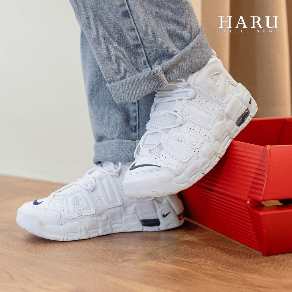 Giày Nike Air More Uptempo GS 'White Midnight Navy' DH9719-100 - Ảnh 2
