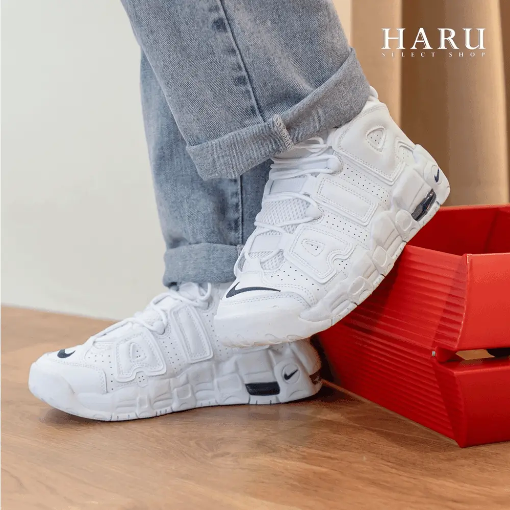 Alternative view of Giày Nike Air More Uptempo GS 'White Midnight Navy' DH9719-100