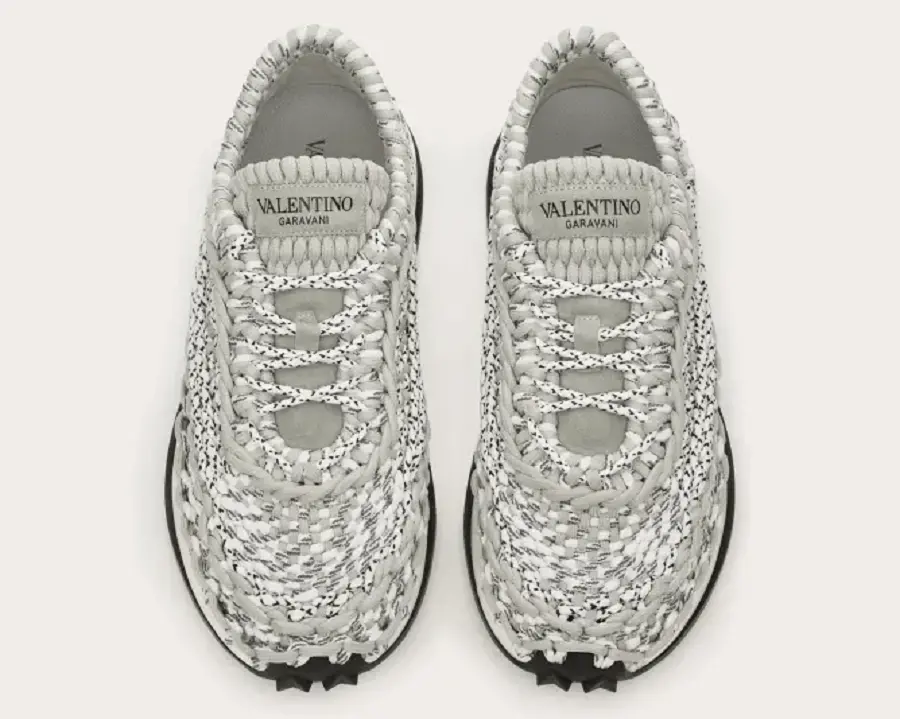 Giày Valentino Crochet Sneakers 'Grey' VY0S0E41ZXBGD0 - Ảnh 3