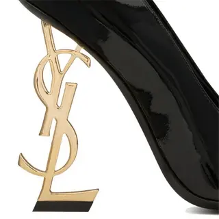 Giày Saint Laurent Opyum Pumps Patent Leather With Gold-Tone Heel 4720110NPKK1000 - Ảnh 4