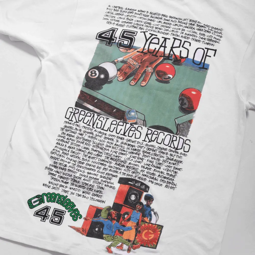 Áo Stussy X Greensleeves Records 45 T-shirt 'White' - Ảnh 3