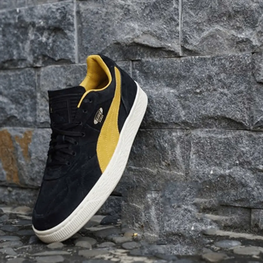 Alternative view of Giày Puma King Suede 'Black Yellow' 366290-02