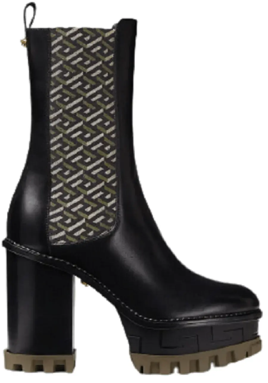 Giày Versace La Greca Signature Ankle Boots DST420Q-1A01735-5B15V