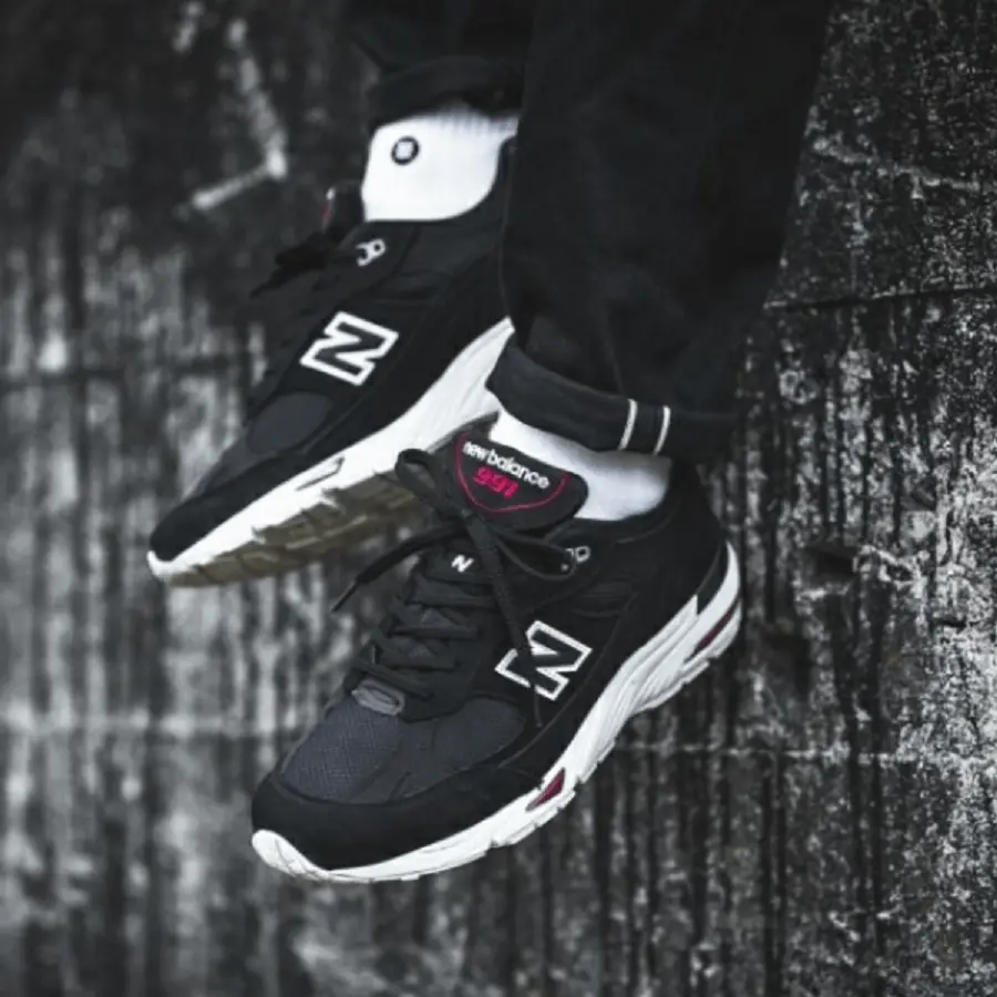 Giày New Balance 991 Made In England ‘Black Red’ M991NKR - Ảnh 3