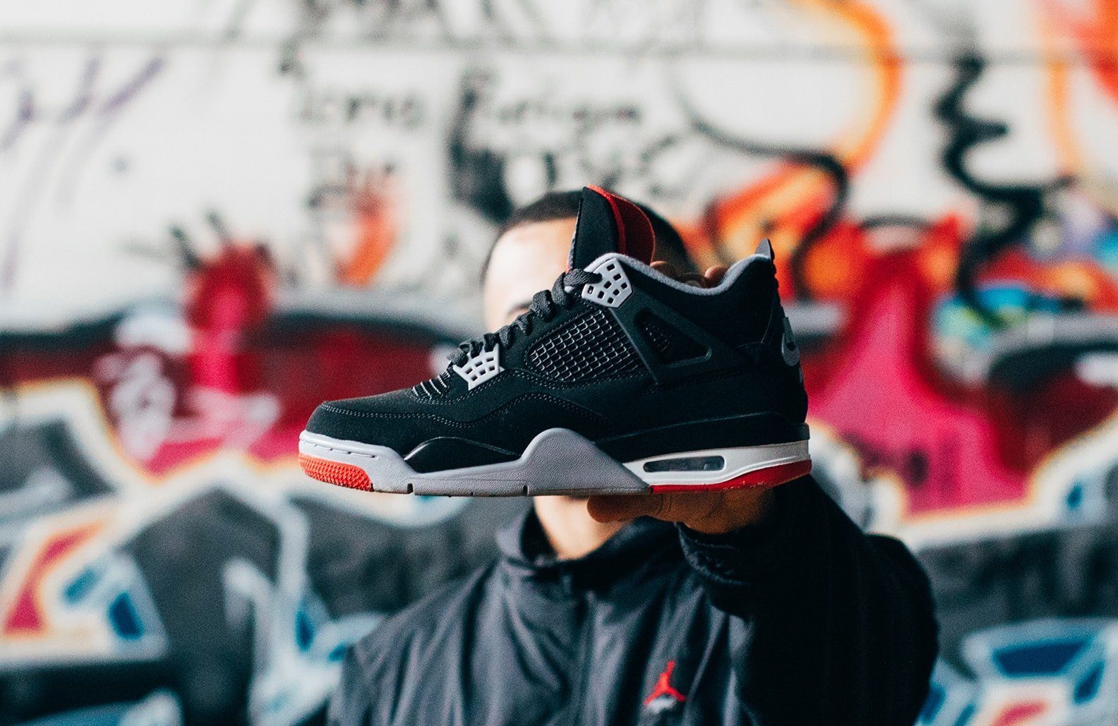 Giày Nike Air Jordan 4 Retro Bred 2019 (GS) 408452-060 - Ảnh 4