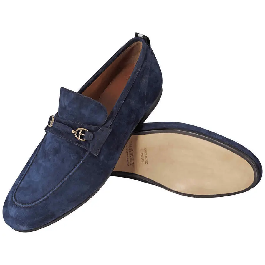 Giày Bally Plintor Bit Suede Loafer 'Ink' 6223008 - Ảnh 3