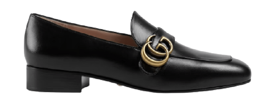 Giày Gucci Black Leather Loafer With Double G 602496-C9D00-1000