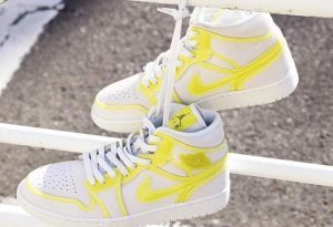 Alternative view of Giày Nike Wmns Air Jordan 1 Mid LX 'Off White Opti Yellow' DA5552-107
