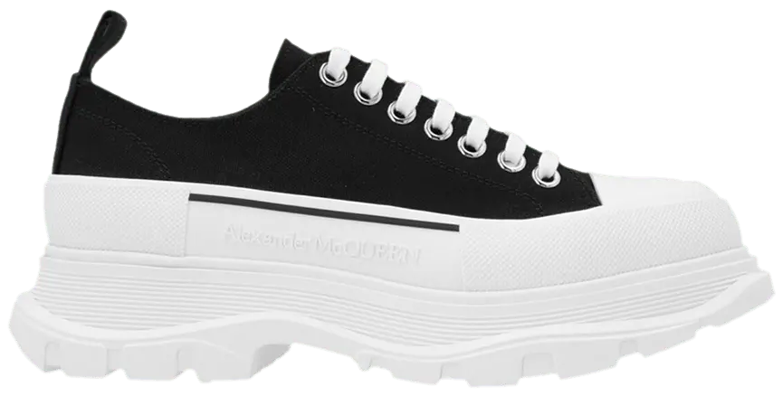 Giày Alexander McQueen Tread Slick Lace Up 'Black White' 604257-W4MV2-1070