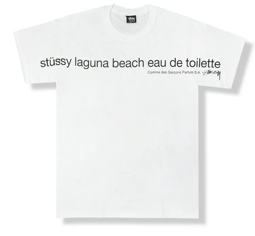Áo Stussy x CDG Laguna Beach T-Shirt White SY-XCLBTWH